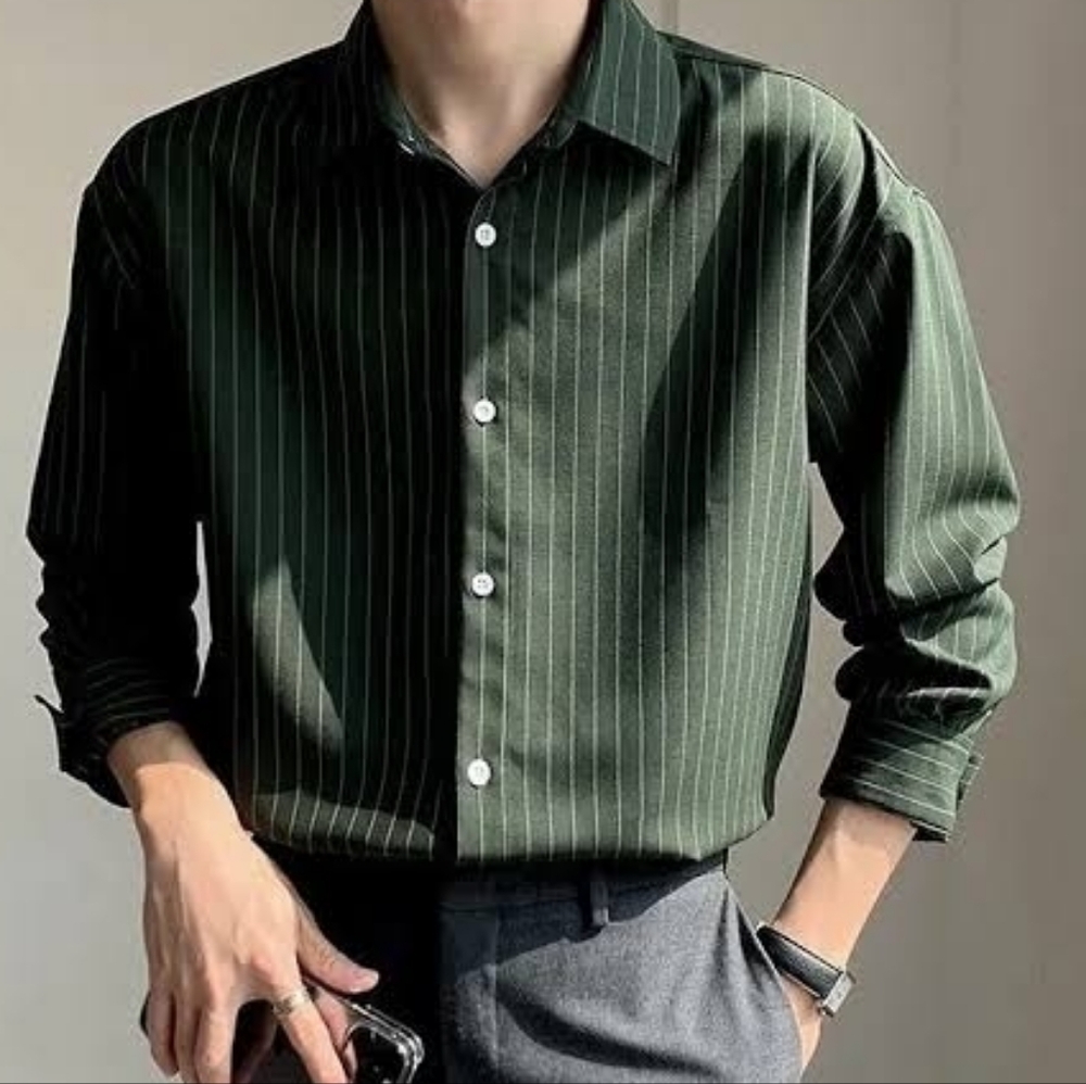 Croft & Barrow Men's Hunter Green Striped Button Down Shirt